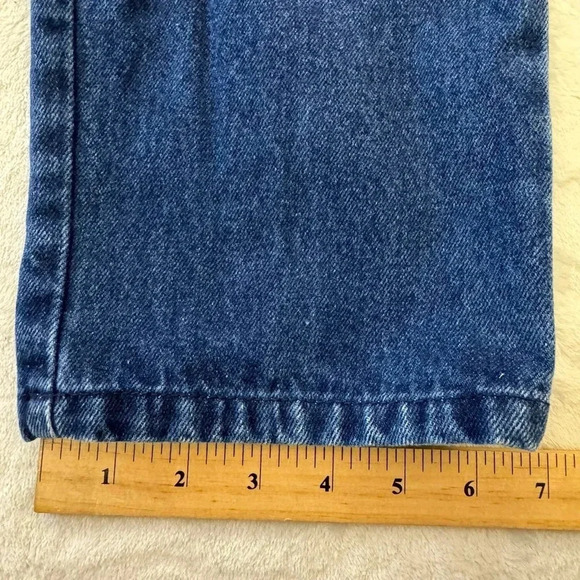 Vintage 80s 90s High Waisted Wide Leg Dark Wash Classic Mom Jeans by Fore Warned - Picture 7 of 8